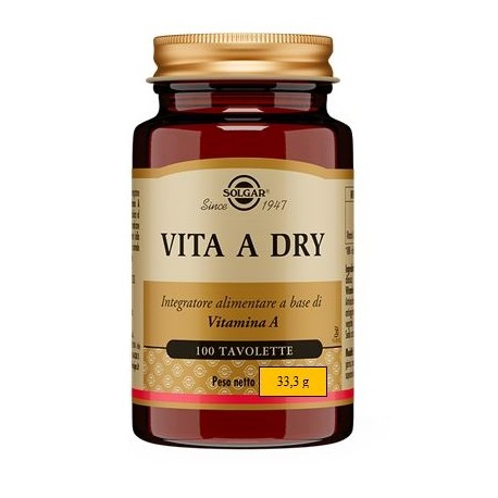 Solgar Vita A Dry - Integratore antiossidante con vitamina A 100 tavolette