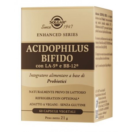 Solgar Acidophilus Bifido - Integratore di fermenti lattici probiotici 60 capsule vegetali