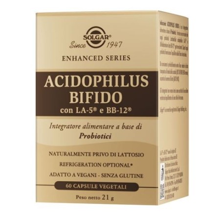 Solgar Acidophilus Bifido - Integratore di fermenti lattici probiotici 60 capsule vegetali Solgar Acidophilus Bifido - Integratore di fermenti lattici probiotici 60 capsule vegetali