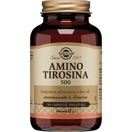 Solgar Amino Tirosina 500 integratore tonico 50 capsule vegetali