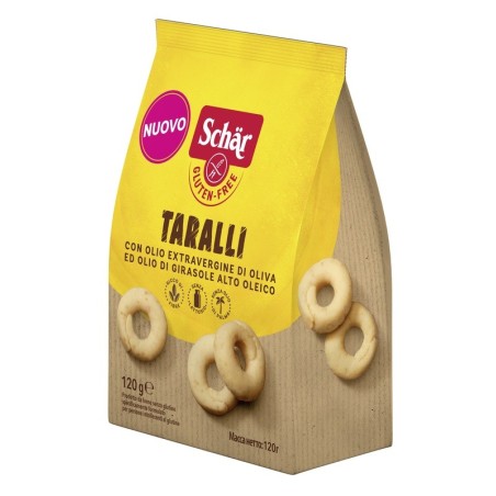 Schar Taralli senza glutine e lattosio con olio d'oliva e di girasole 120 g Schar Taralli senza glutine e lattosio con olio d'oliva e di girasole 120 g