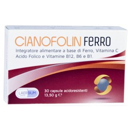 Cianofolin Ferro  integratore con ferrochel, vitamine B e C 30 capsule