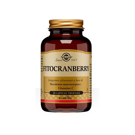 Solgar Fitocranberry - Integratore drenante con mirtillo rosso e vitamina C 60 capsule vegetali