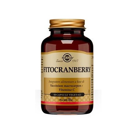 Solgar Fitocranberry - Integratore drenante con mirtillo rosso e vitamina C 60 capsule vegetali Solgar Fitocranberry - Integratore drenante con mirtillo rosso e vitamina C 60 capsule vegetali