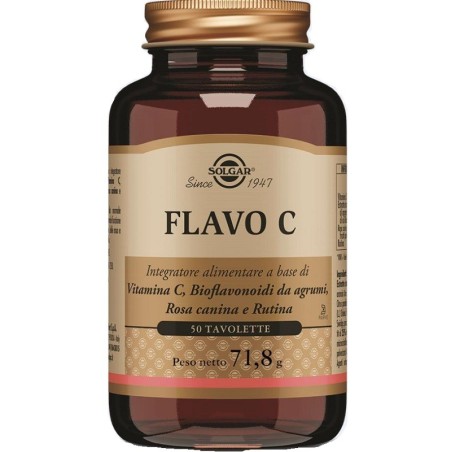 Solgar Flavo C - Integratore con vitamina C e bioflavonoidi 50 tavolette Solgar Flavo C - Integratore con vitamina C e bioflavonoidi 50 tavolette
