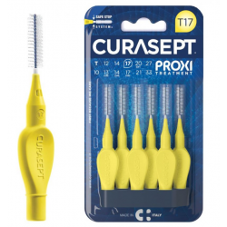 Curasept Proxi T17 Giallo 6 Pezzi – scovolini interdentali colore giallo per spazi medi-ampi e condizioni protesiche/implantari.