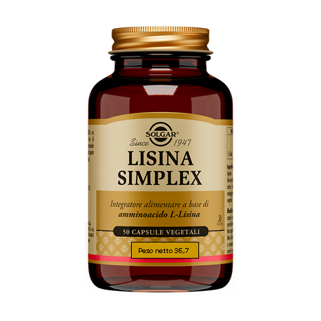 Lisina Simplex 50 Capsule Vegetali - Integratore Contro l'Herpes Labiale