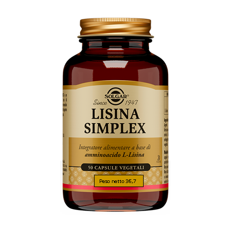 Lisina Simplex 50 Capsule Vegetali - Integratore Contro l'Herpes Labiale Lisina Simplex 50 Capsule Vegetali - Integratore Contro l'Herpes Labiale