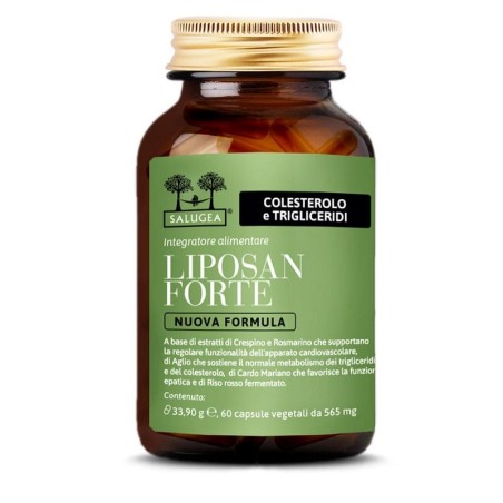 Salugea Liposan Forte integratore per colesterolo e trigliceridi 60 capsule Salugea Liposan Forte integratore per colesterolo e trigliceridi 60 capsule