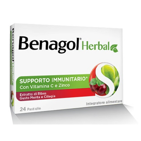 BENAGOL HERBAL MENTA E CILIEGIA 24 PASTIGLIE BENAGOL HERBAL MENTA E CILIEGIA 24 PASTIGLIE