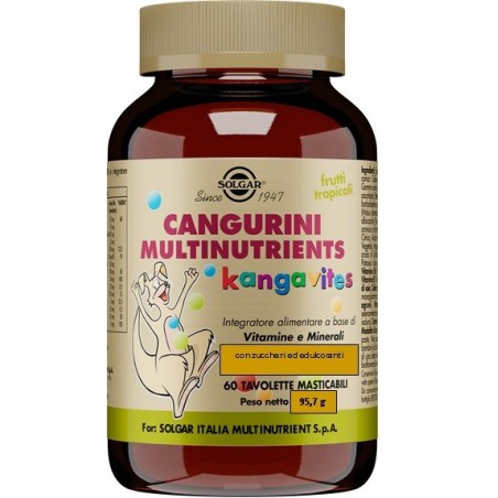 Solgar Cangurini Multinutrients 60 tavolette Frutti Tropicali Solgar Cangurini Multinutrients 60 tavolette Frutti Tropicali