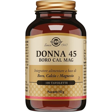 Solgar Donna 45 integratore con boro calcio magnesio 100 tavolette Solgar Donna 45 integratore con boro calcio magnesio 100 tavolette