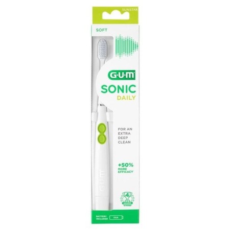 Gum - Sonic Daily Spazzolino sonico bianco a batterie 1 pezzo Gum - Sonic Daily Spazzolino sonico bianco a batterie 1 pezzo