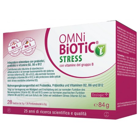 Omni Biotic Stress Vitamine Gruppo B integratore per equilibrio della flora batterica intestinale 28 bustine