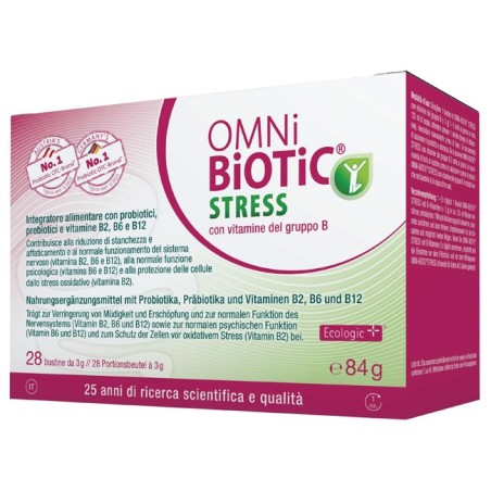 Omni Biotic Stress Vitamine Gruppo B integratore per equilibrio della flora batterica intestinale 28 bustine Omni Biotic Stress Vitamine Gruppo B integratore per equilibrio della flora batterica intestinale 28 bustine