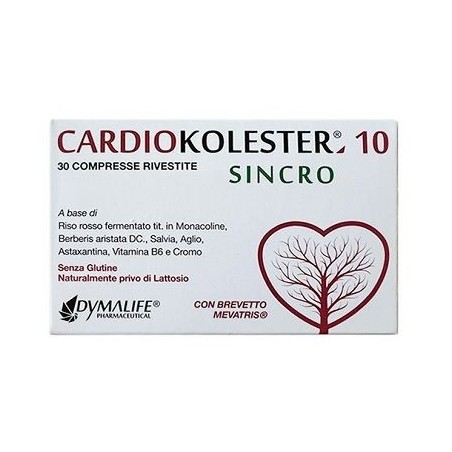 Cardiokolester 10 Sincro integratore a base di riso rosso fermentato 30 compresse rivestite Cardiokolester 10 Sincro integratore a base di riso rosso fermentato 30 compresse rivestite