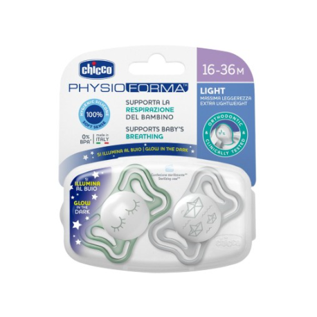 CHICCO SUCCHIETTO LIGHT LUMI SILICONE 16-36M 2 PEZZI