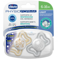 CHICCO SUCCHIETTO LIGHT LUMI SILICONE 6-16M 2 PEZZI