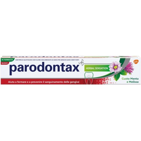 Parodontax Herbal Sensation dentifricio per gengive sane e denti forti gusto menta e melissa 75 ml