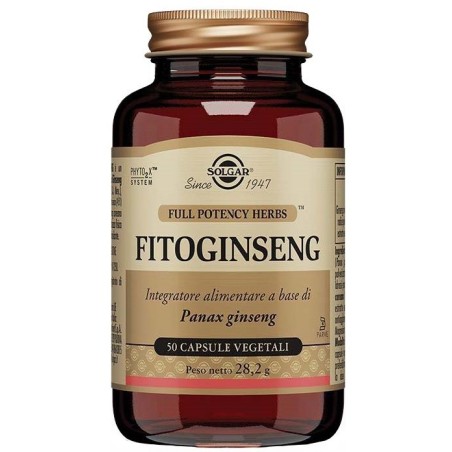 Solgar Fitoginseng integratore energizzante 50 capsule vegetali Solgar Fitoginseng integratore energizzante 50 capsule vegetali