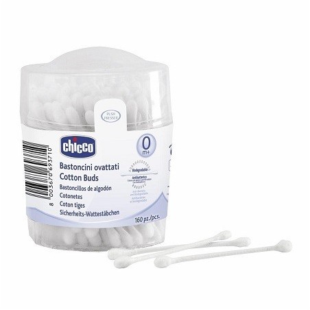 Chicco Bastoncini Ovattati 160 Pezzi - Cotton Fioc per Neonati da 0 Mesi Chicco Bastoncini Ovattati 160 Pezzi - Cotton Fioc per Neonati da 0 Mesi
