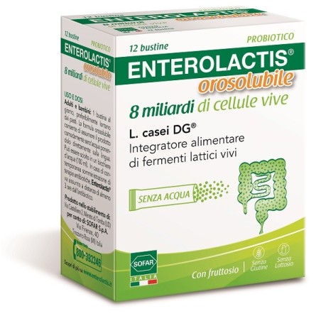 Enterolactis Orosolubile 8 miliardi di cellule vive per flora batterica intestinale 12 bustine Enterolactis Orosolubile 8 miliardi di cellule vive per flora batterica intestinale 12 bustine