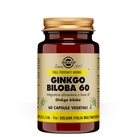 Solgar Ginkgo Biloba 60 integratore per la circolazione 60 capsule Solgar Ginkgo Biloba 60 integratore per la circolazione 60 capsule