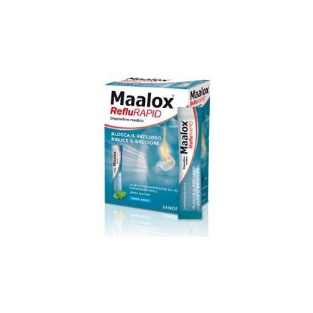 Maalox Reflurapid 20 Bustine Contro Reflusso e Bruciore di Stomaco