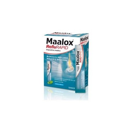Maalox Reflurapid 20 Bustine Contro Reflusso e Bruciore di Stomaco Maalox Reflurapid 20 Bustine Contro Reflusso e Bruciore di Stomaco
