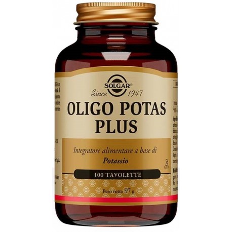 Solgar Oligo-Potas-Plus integratore rimineralizzante 100 tavolette