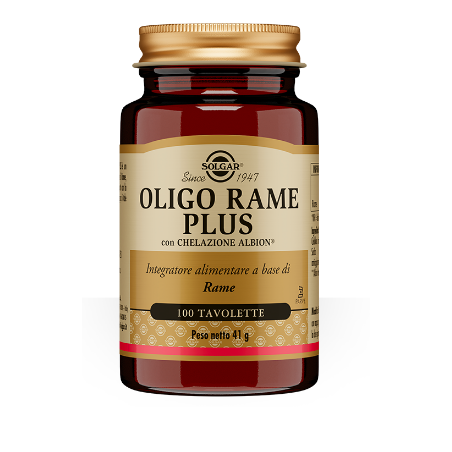 Solgar Oligo Rame Plus integratore per sistema immunitario 100 tavolette Solgar Oligo Rame Plus integratore per sistema immunitario 100 tavolette