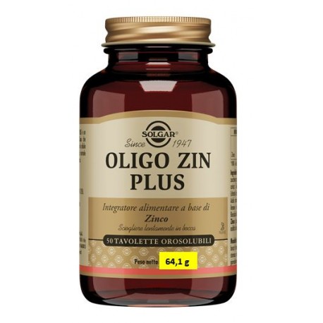 Solgar Oligo-Zin-Plus integratore per difese immunitarie 50 tavolette