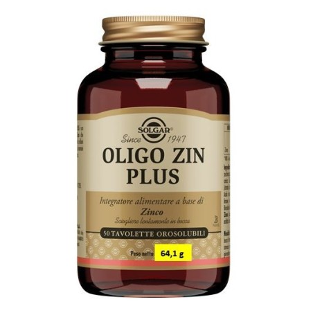 Solgar Oligo-Zin-Plus integratore per difese immunitarie 50 tavolette Solgar Oligo-Zin-Plus integratore per difese immunitarie 50 tavolette