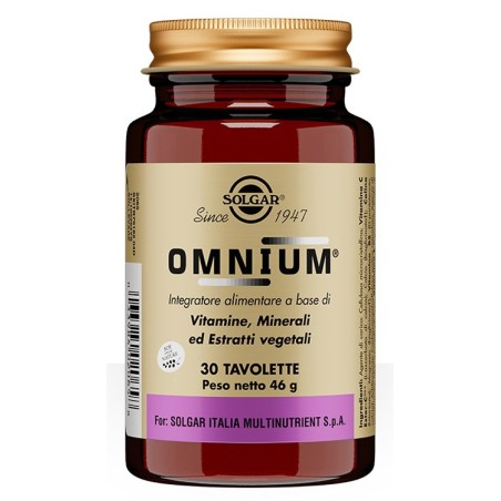 Solgar Omnium integratore multivitaminico multiminerale 30 tavolette Solgar Omnium integratore multivitaminico multiminerale 30 tavolette