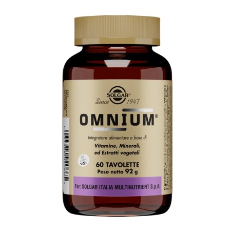 Solgar Omnium integratore multivitaminico 60 tavolette Solgar Omnium integratore multivitaminico 60 tavolette