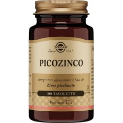 Solgar Picozinco 100 tavolette - Integratore di zinco per capelli, pelle e unghie