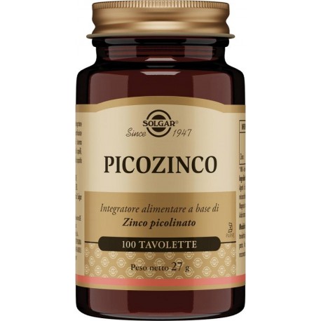 Solgar Picozinco 100 tavolette-Integratore per capelli, pelle e unghie