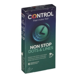 Confezione da 6 pezzi di preservativi Control Non Stop Dots & Lines