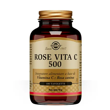 Solgar Rose Vita C500 integratore antiossidante a base di vitamina C 100 tavolette