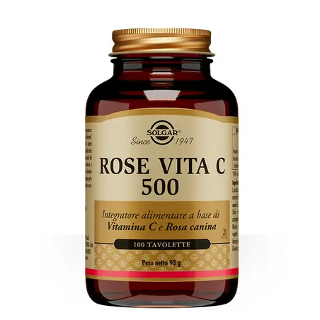 Solgar Rose Vita C500 integratore antiossidante a base di vitamina C 100 tavolette Solgar Rose Vita C500 integratore antiossidante a base di vitamina C 100 tavolette