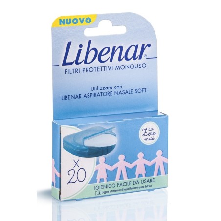Libenar Filtri protettivi monouso per aspiratore nasale 20 pezzi Libenar Filtri protettivi monouso per aspiratore nasale 20 pezzi