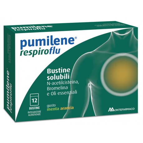 Pumilene Respiroflu Integratore Balsamico per Vie Respiratorie 12 bustine