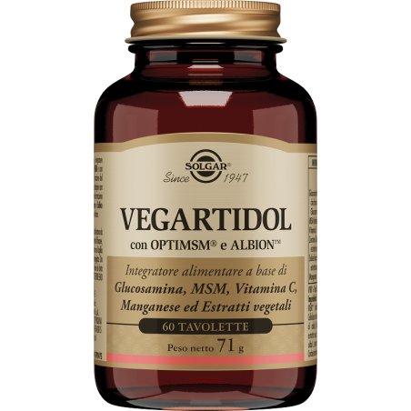 Solgar Vegartidol integratore per il benessere di pelle cartilagine e ossa 60 tavolette Solgar Vegartidol integratore per il benessere di pelle cartilagine e ossa 60 tavolette