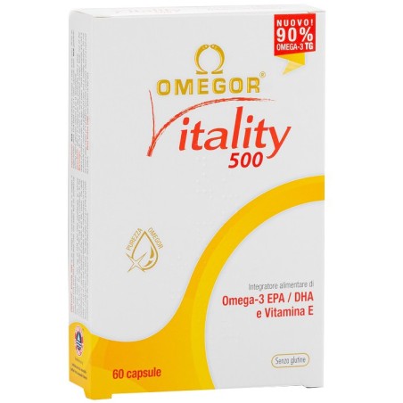 Omegor Vitality 500 Integratore con acidi grassi antiossidanti 60 capsule Omegor Vitality 500 Integratore con acidi grassi antiossidanti 60 capsule