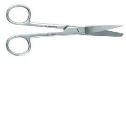 Forbici chirurgiche rette punte alterne in acciaio 1 pezzo 14 cm