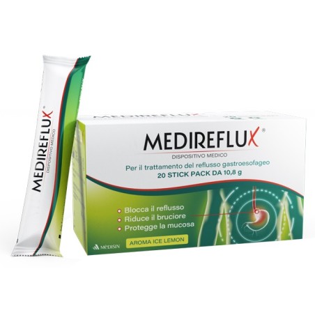 Medisin Medireflux trattamento del reflusso gastrico 20 stick aroma ice lemon Medisin Medireflux trattamento del reflusso gastrico 20 stick aroma ice lemon