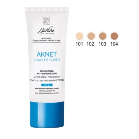 Bionike Aknet Comfort Cover Fondotinta SPF30 anti imperfezioni 104 30 ml Bionike Aknet Comfort Cover Fondotinta SPF30 anti imperfezioni 104 30 ml