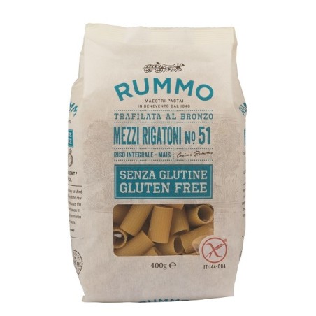 Rummo Mezzi Rigatoni N51 di riso integrale e mais pasta senza glutine 400 g Rummo Mezzi Rigatoni N51 di riso integrale e mais pasta senza glutine 400 g