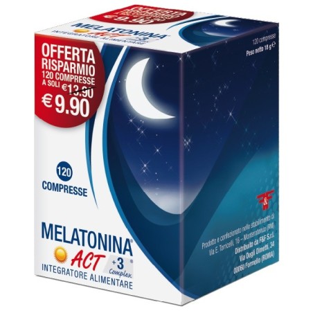 F&f Melatonina Act 1mg +3 Complex integratore per dormire meglio 120 compresse F&f Melatonina Act 1mg +3 Complex integratore per dormire meglio 120 compresse