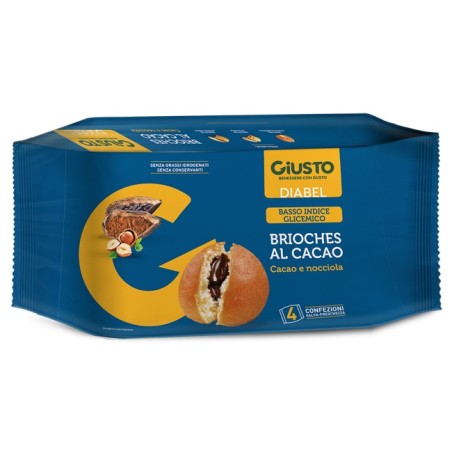 Giusto Diabel Brioche al cacao e nocciola a basso indice glicemico 4 x 45 g Giusto Diabel Brioche al cacao e nocciola a basso indice glicemico 4 x 45 g